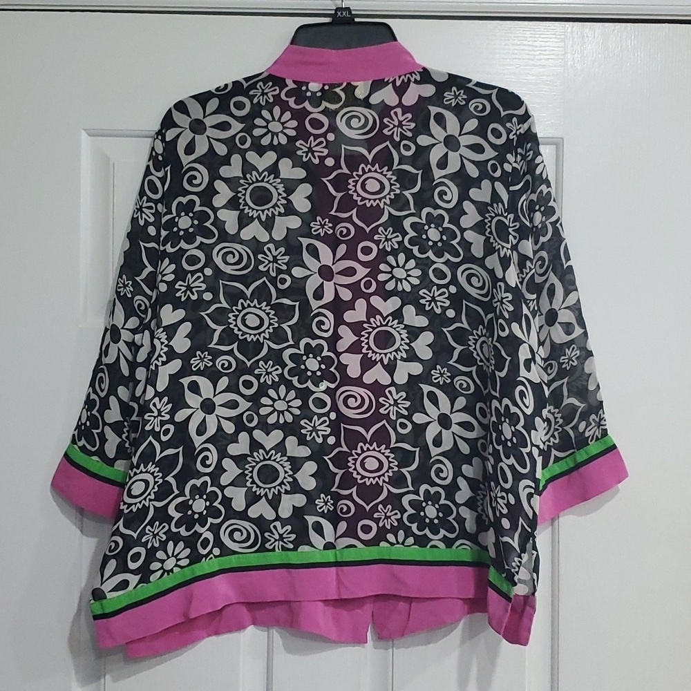 Bob Mackie Wearable Art Vintage Top 100% Silk Size XL - Picture 5 of 5